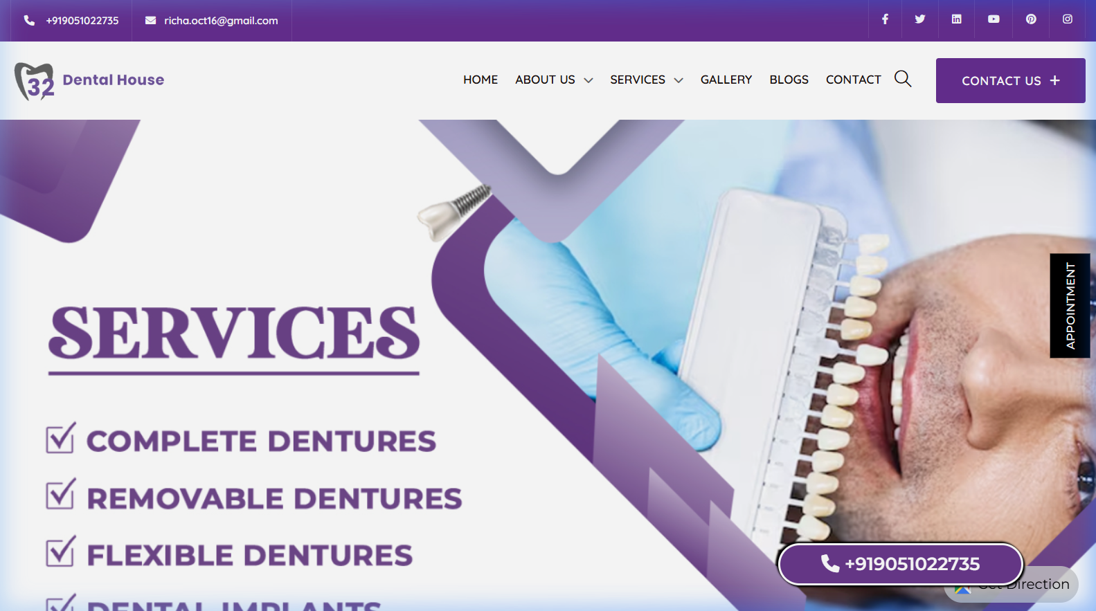 32 Dental House website, home page