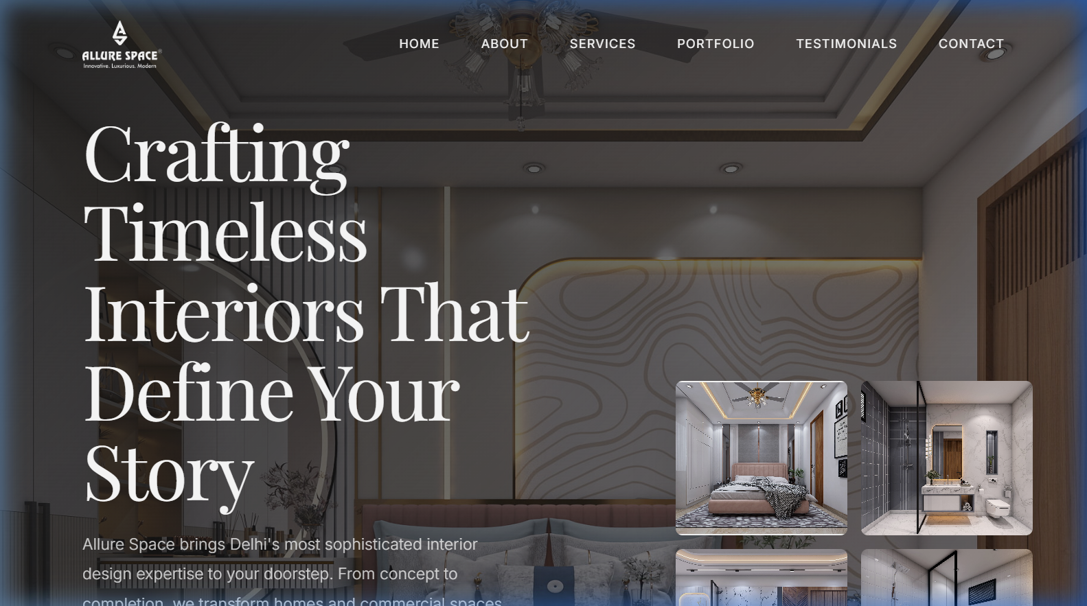 Allure Space website homepage