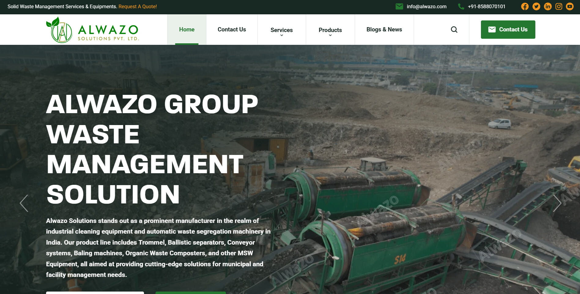 Alwazo website homepage