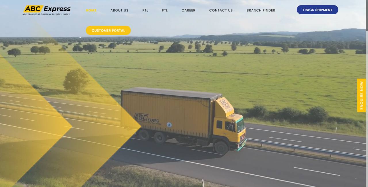 ABC Transport website homepage
