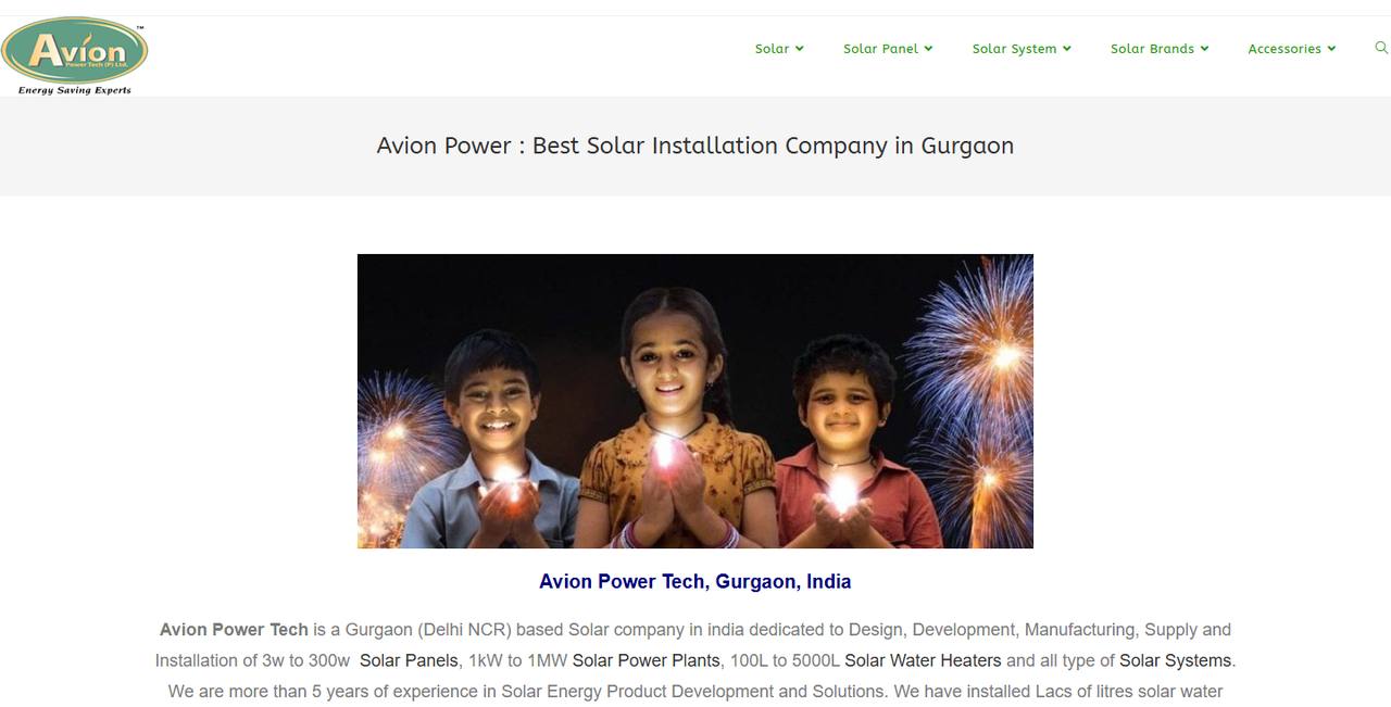 Avion Power Tech website homepage