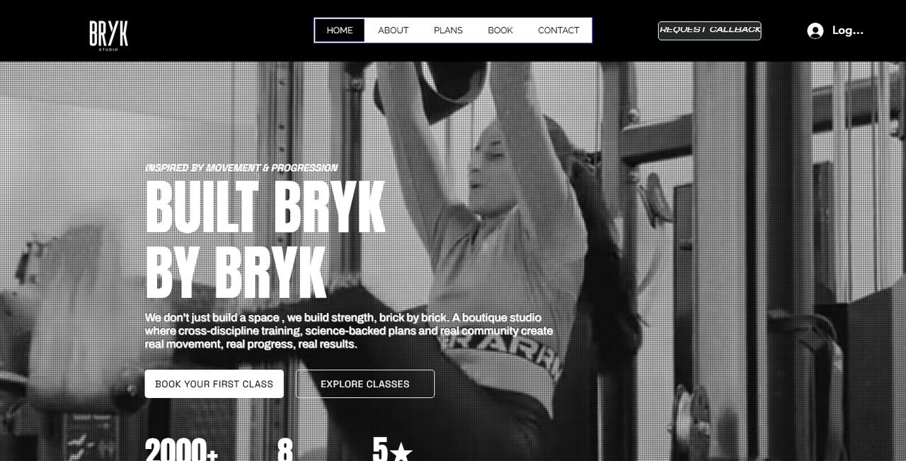 Bryk Studio website homepage