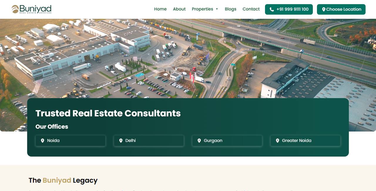 Buniyad website homepage