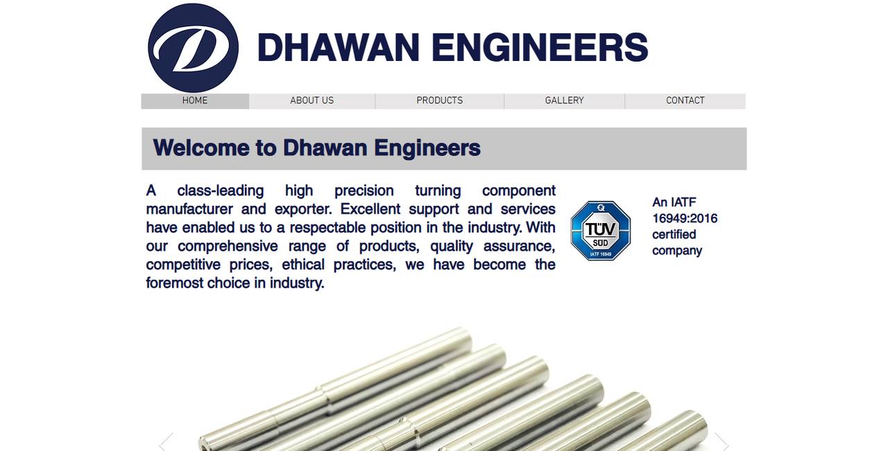 Dhawan Engineers website homepage
