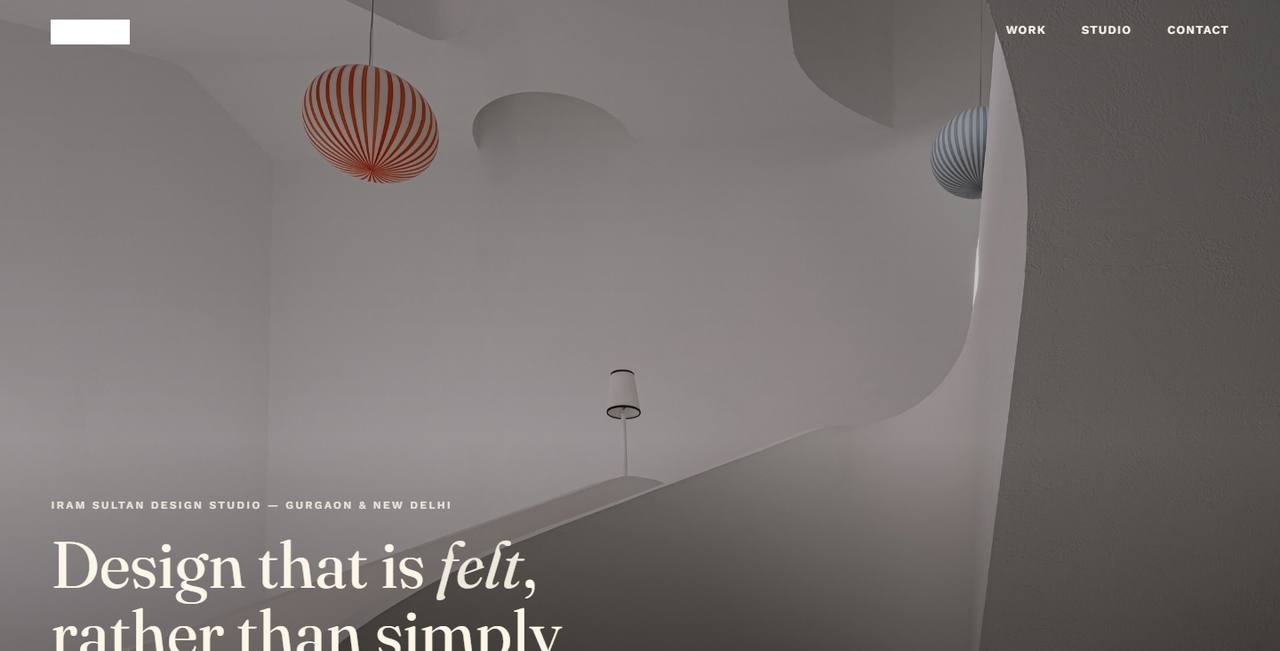 Iram Sultan Design Studio website homepage
