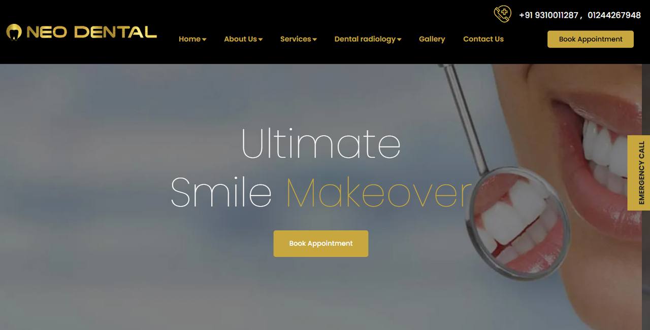 Neo Dental website homepage