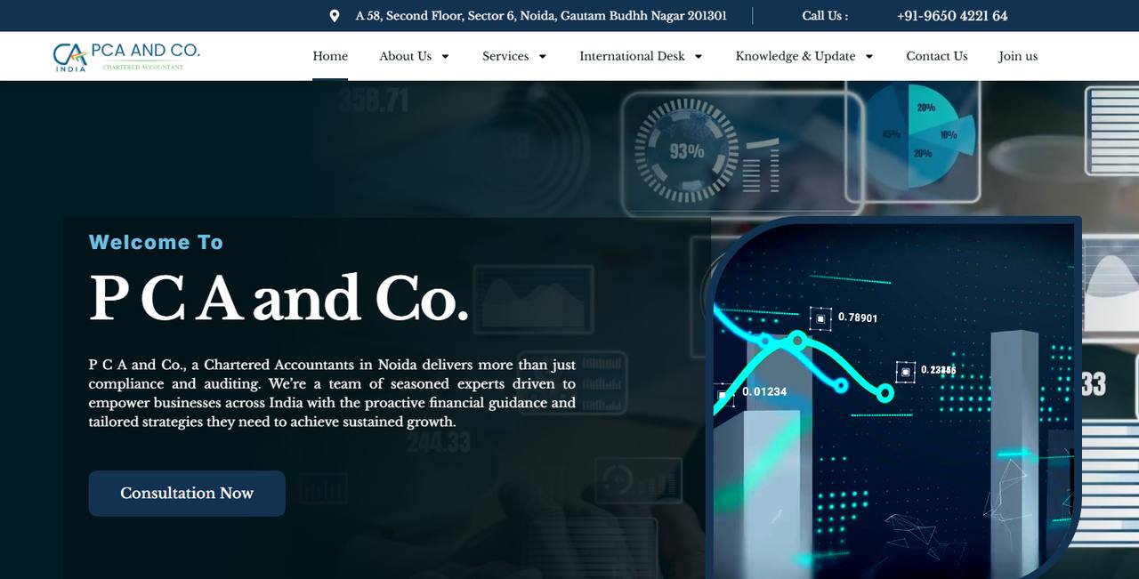 PCA & Co website homepage