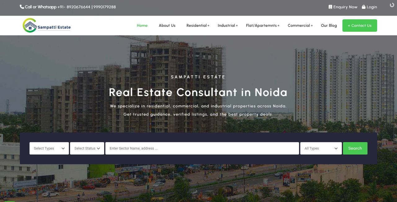 Sampatti Estate website homepage