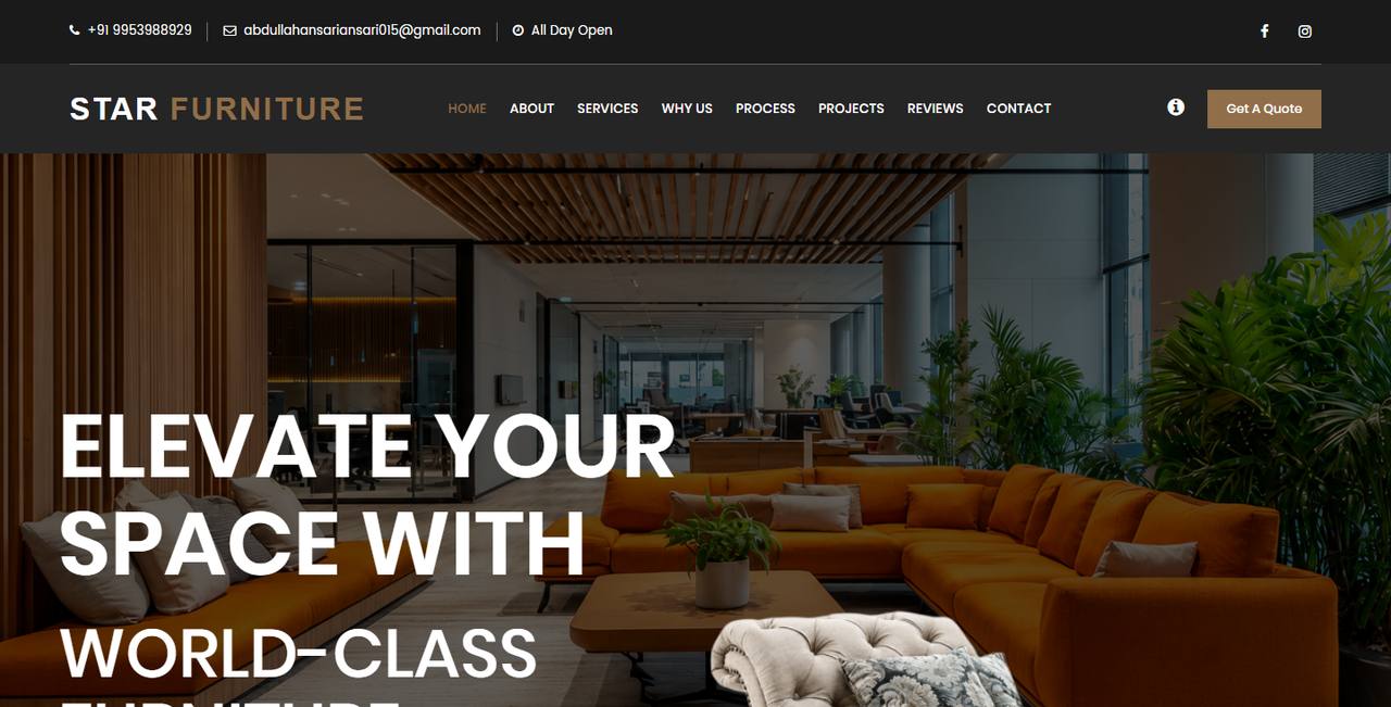 Star Furniture website homepage