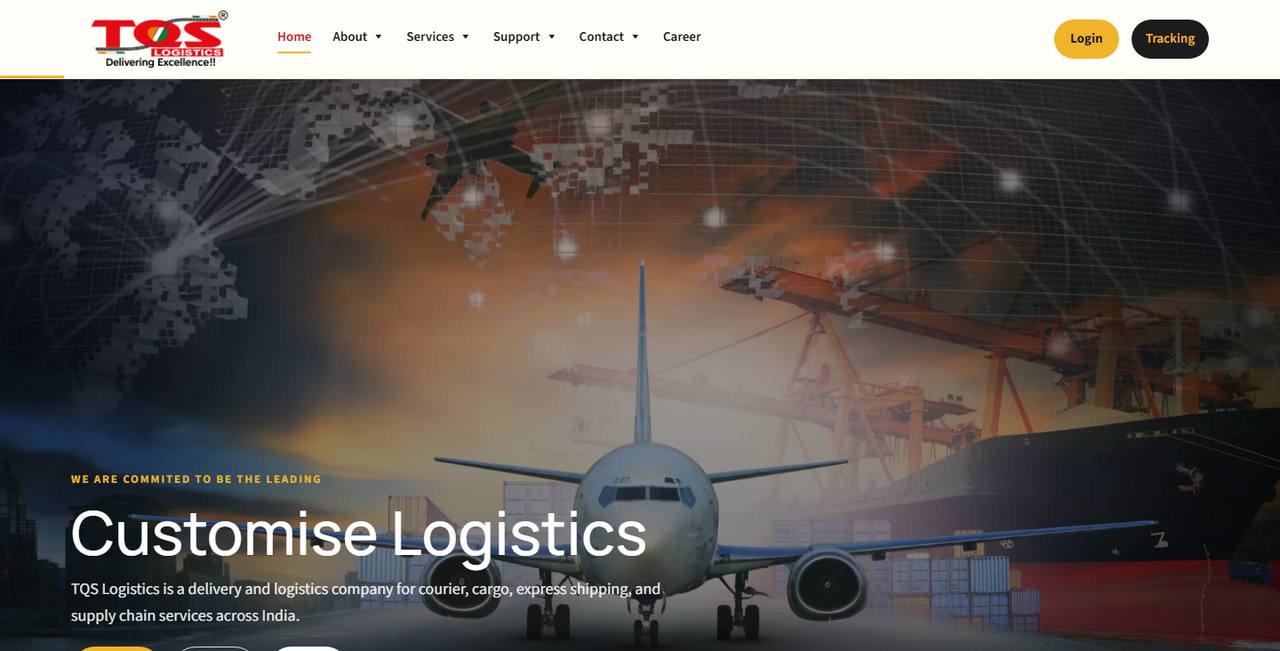 TQS Logistics website homepage