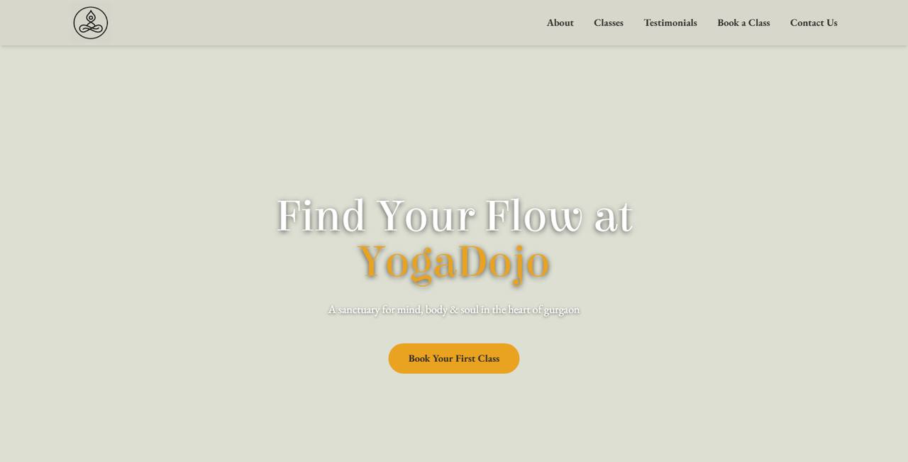 YogaDojo website homepage