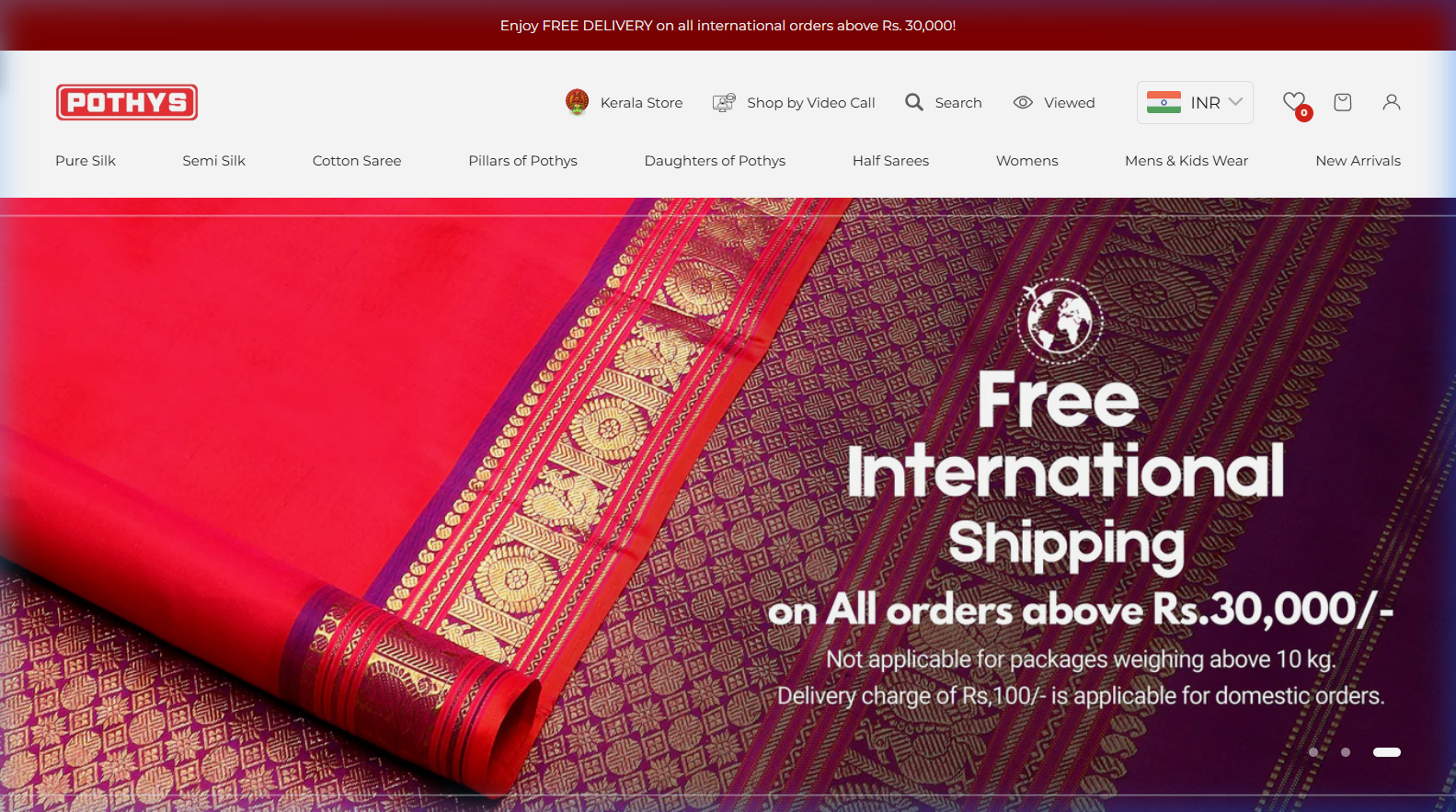 Pothys website homepage