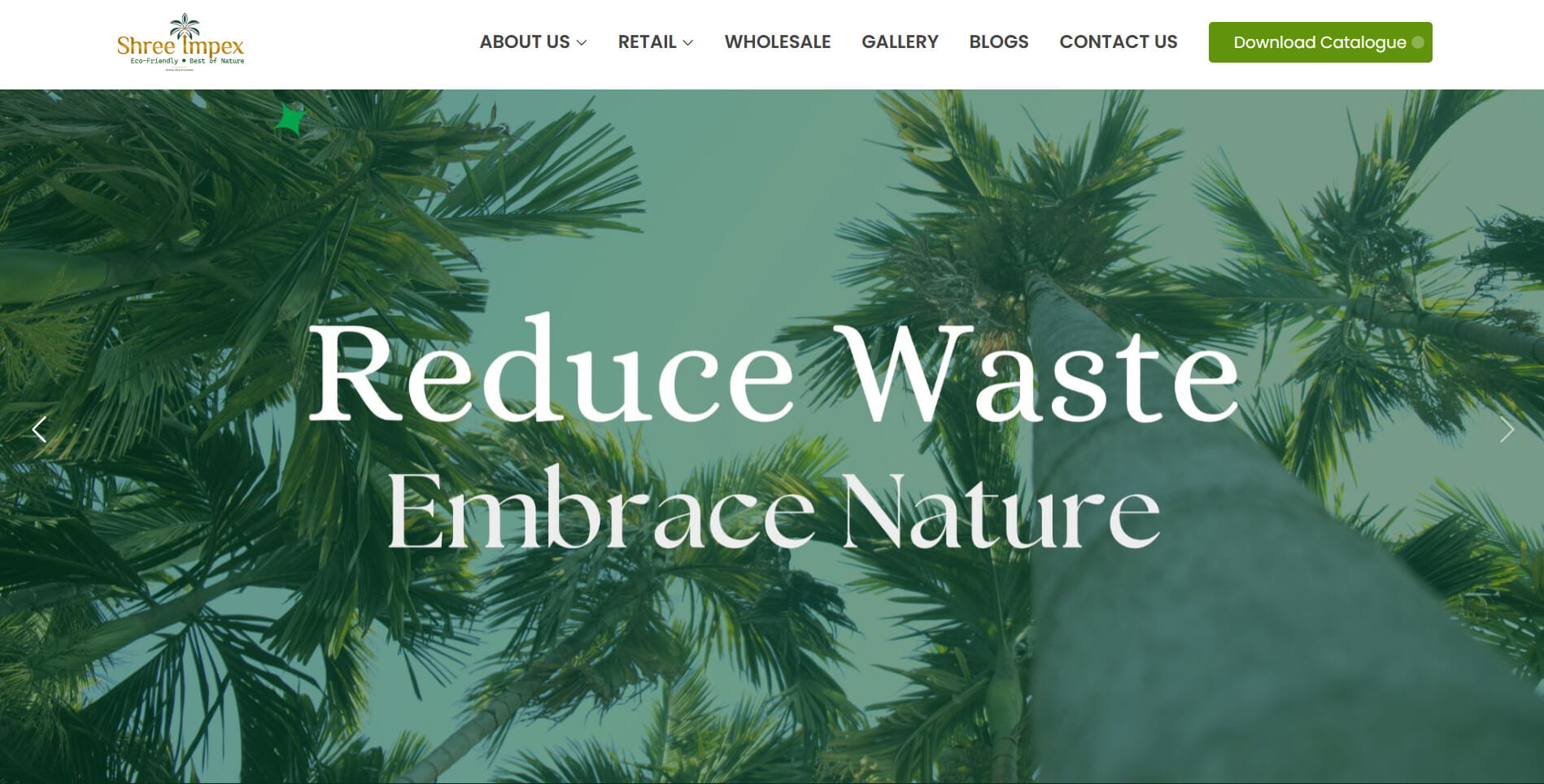 Shree Impex website homepage