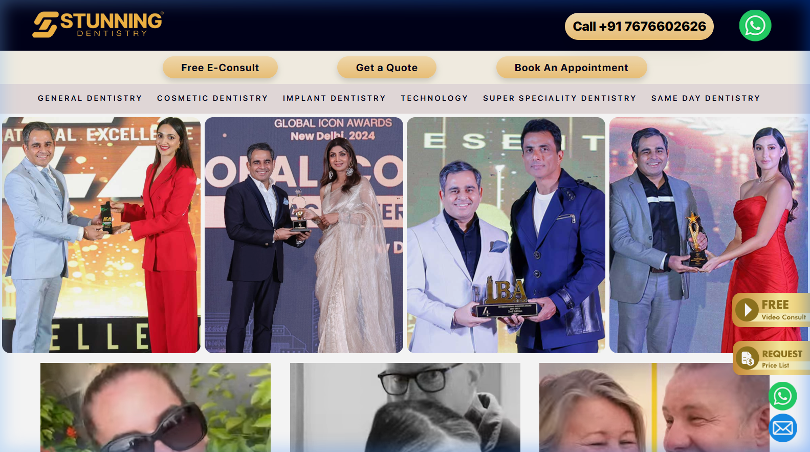 Stunning Dentistry website, home page