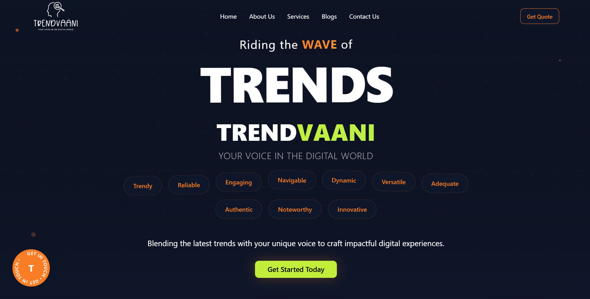 Trend Vani website homepage