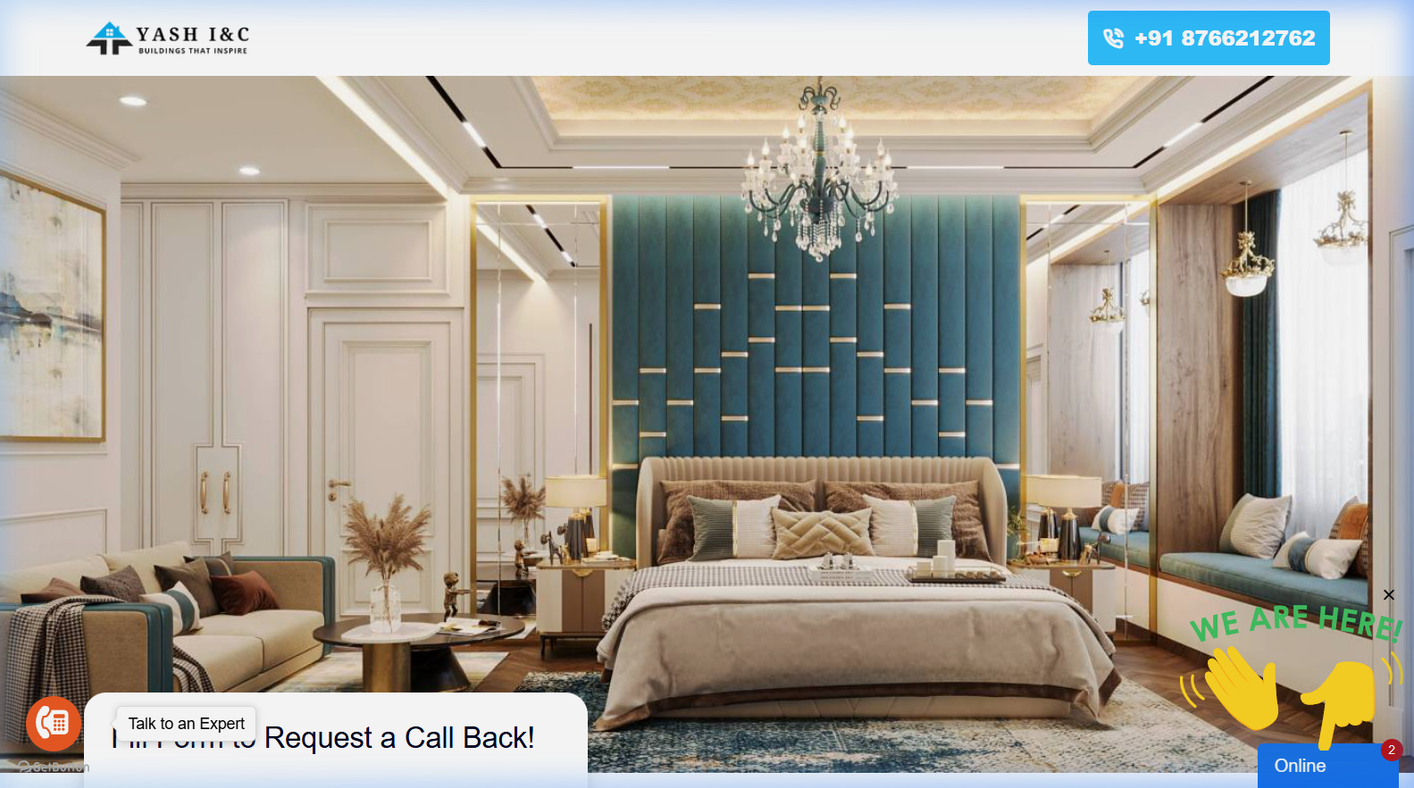 Yash Interior website homepage